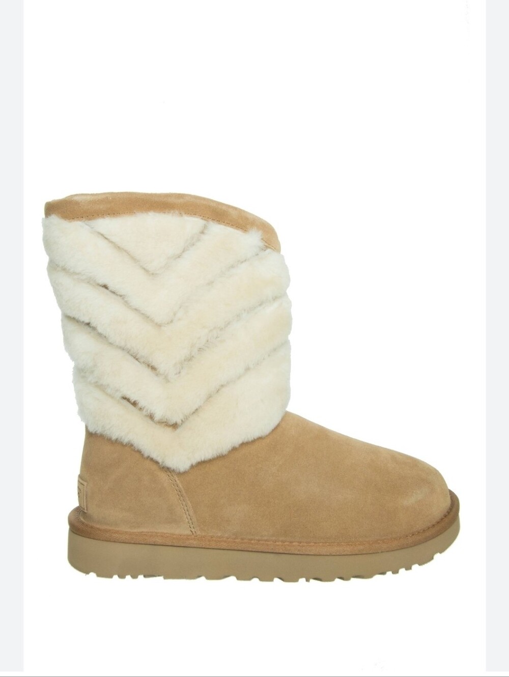 UGG Tania Chestnut Chevron Shearling Short Boots Size 5